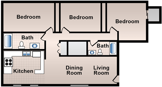 Three Bedroom / Two Bath
